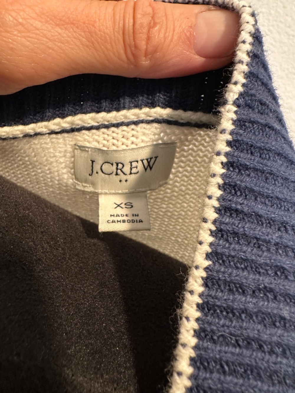 J Crew Blue and white Cardigan. - Picture 3 of 5
